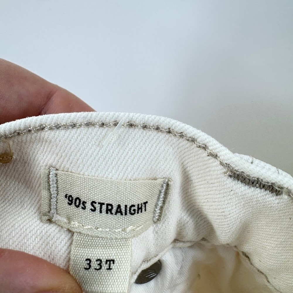 Madewell '90s Straight Leg‎ Jeans Womens Size 33T Off White Denim Pants - Picture 7 of 10
